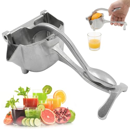 Exprimidor Manual, Exprimidor de Cítricos de Aleación de Aluminio para Limón, Naranja, Lima y Granada, Boquilla de Vertido en Forma de V para un Vertido Más Limpio, Compacto para Viajes en Casa