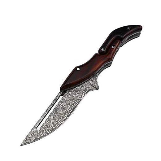 MASALONG Residual Wings KNI191 Damascus folding collection knife (Straight back)