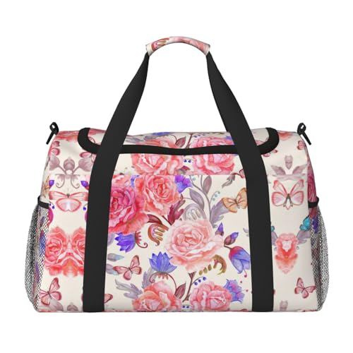 Sac de yoga noir à motif floral pour transporter facilement toutes vos affaires