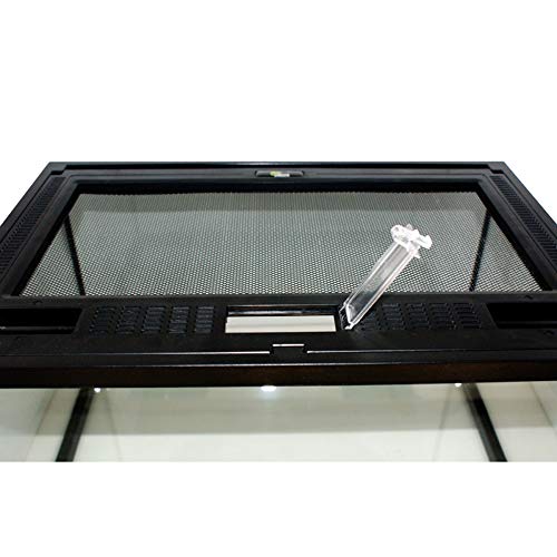 Rep Buddy Glass Terrarium With Ventilation Opening And Feeding Hole For Live Reptiles & Amphibians Bearded Dragon, Iguana, Turtles (8X8X6 Inches) With Reptile Carpet And Thermometer #TOP6