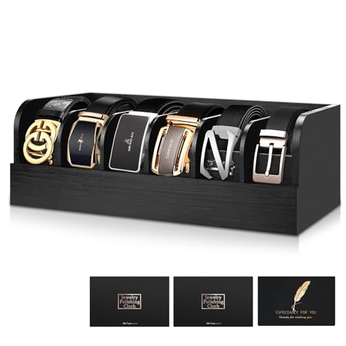 TEGOVE Organizer per Cintura con 6 Scomparti - Espositore per Cinture da Uomo per Armadio e Cassetto
