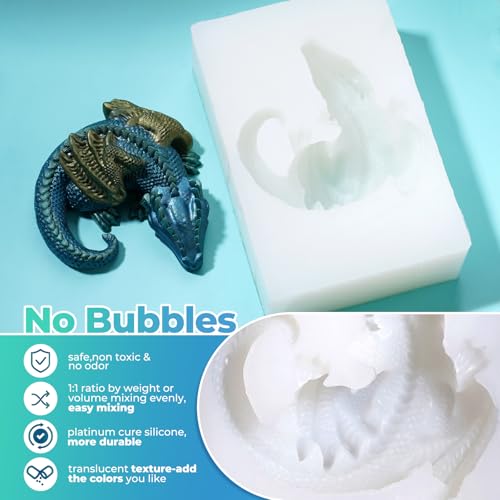 LET'S RESIN Silicone Mold Making Kit Liquid Silicone Rubber 140oz/1 Gallon Translucent Clear Mold Making Silicone-Mixing Ratio 1:1-Molding Silicone for Resin Molds,Silicone Molds Maker DIY Making by LET'S RESIN - Image 4