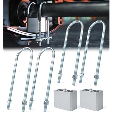 Lupar Universal Leaf Spring Lowering Block Kit, Heavy Duty Steel Lowering Block Kit, 4 Inch Cover