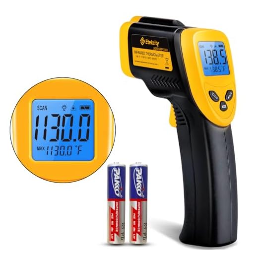 Etekcity Infrared Thermometer 1080, Heat Temperature Temp Gun for Cooking, Laser IR Surface Tool for Pizza Oven, Meat, Griddle, Grill, HVAC, Engine, Accessories, -58°F to 1130°F, Yellow