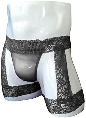 Sissy Mens Lace Panties, Ruffle Panties Thongs G String Mini Skirt Femboy Gay Lingerie Underwear with Garters - Image 4