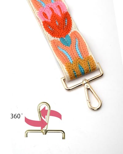 Image of Embroidered Purse Straps Replacement Crossbody Wide Adjustable Bag Straps