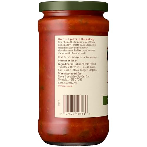 Image of Rao's Homemade Tomato Basil Sauce Made with Italian Tomatoes, 15.5 oz (Pack of 2)