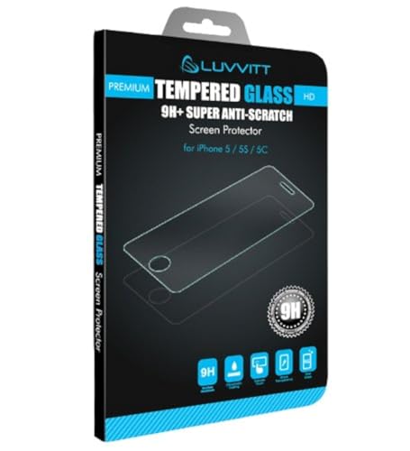 LUVVITT Tempered Glass Screen Protector Designed for Apple iPhone 5SE - Crystal Clear (NOT Compatible with 2020 Version)