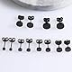 6 Paar Ohrstecker Set Schwarz Dot Ohrstecker 3/4/5/6/7/8mm Edelstahl Unisex Ohrstecker Runde Flat Top Ohrstecker Herren Damen Ohrringe