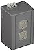 Hubbell DRUB15 DIN Rail Utility Box, 15 amp, 125V, Duplex, Vertical, Gray