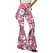 Bloomprint Christmas Pink Womens Yoga Pants Casual High Waist Flare Leggings Bell Bottom Christmas Leggings