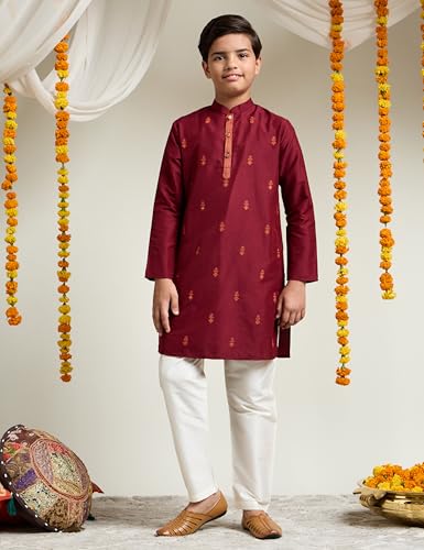 Image of Amazon Brand - Symbol Boy's Festive Embellished Kurta Pajama Set