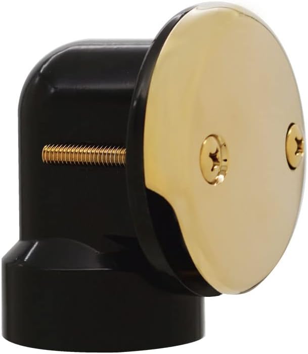 Westbrass Twist & Close Sch. 40 ABS Bath Waste with Two-Hole Elbow, Polished Brass, D4941-01