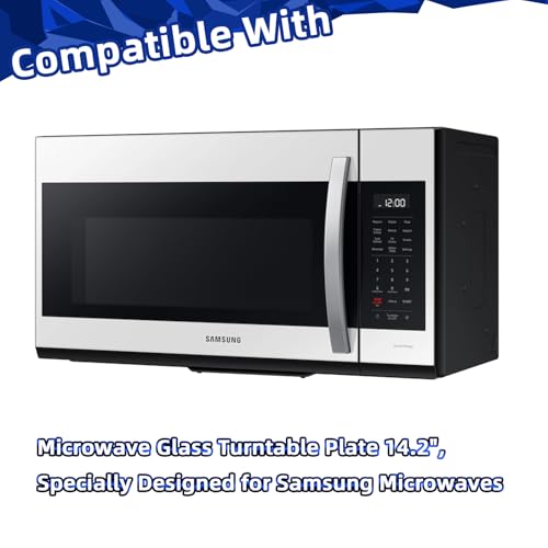 Image of 14.2 inch Microwave Glass Plate compatible with 14 1 /8 inch 14 3 /16 inch Samsung DE74-00023A DE74-20002A DE74-20002B DE74-20002C DE74-20002D Microwave Glass Turntable Plate