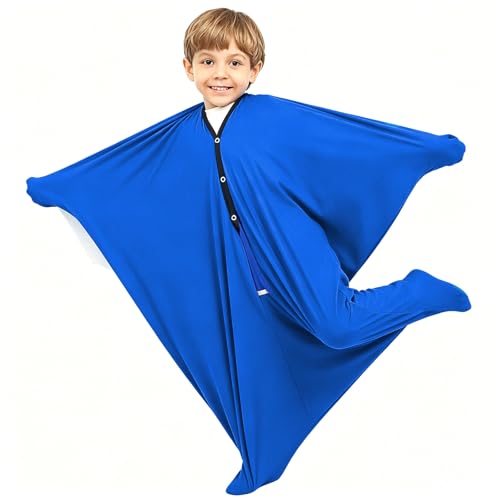 ackwrap Sensory Body Sock for Kids, 6-9 Years Old, Medium Size,47" H x 27", Good for Height 41" - 51", Navy Blue