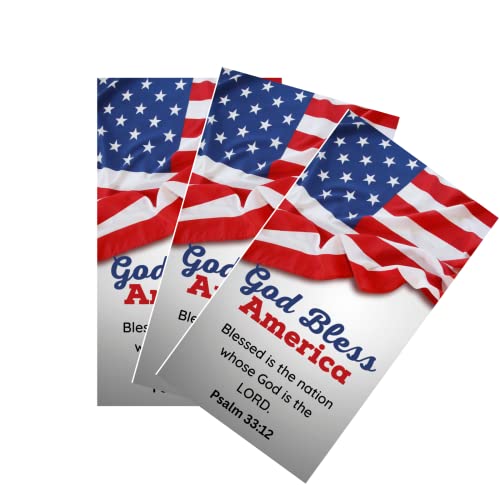 Biblebanz 50 American Flag Prayer Cards – God Bless America
