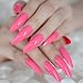 CoolNail Hot Pink Extra Long False Nails Stiletto Tips Oval Sharp End Stilettos Fake Nail Rose Red UV Gel Manicure Artificial Nails Salon