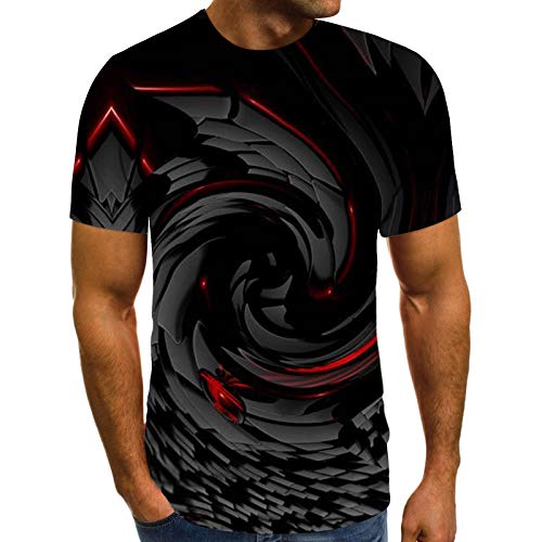 Women Men 3D Print Tees Tops Unisex Short Sleeve T Shirts Casual O Neck Tees Tops Funny Print Blouse Shirts Tops (Z1 Black, 3XL)