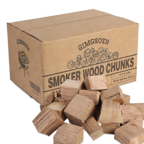 Oak Smoking Wood Chunks 1214 LB 100% Natural Oak Wood Chunks for BBQ Smoker Grill & Pizza Oven Clean Burn Rich Smoke Flavor