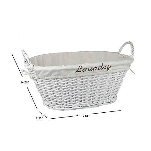 Home Basics Wicker Laundry Basket (White) #TOP6