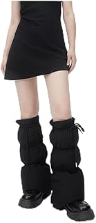 Mangas acolchadas aisladas para mujer, calentadores de piernas con cordón, acampanados, puños de botas, calcetines hasta la rodilla