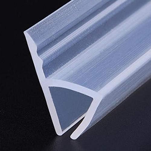 10 Ft ( Feet ) Glass Shower Door Seal Strip, Frameless Weatherproof Shower Door Seal Strip Silicone Rubber Sweep for 3/8 inch Glass , Clear (3/8 inch(10mm), H-Type)