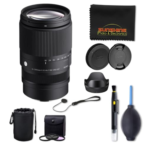 Image of Sigma 16-300mm f3.5-6.7 DC OS Contemporary Lens (Canon RF Mount + Sunshine Advanced Accessories Bundle)
