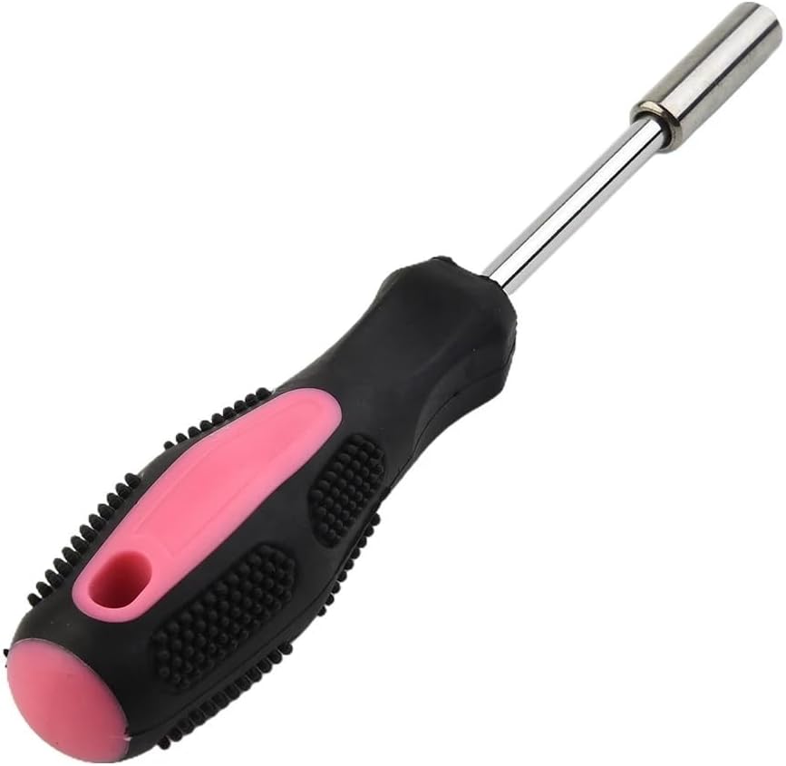 1/4-Inch pink Bit Holder Screwdriver Handle - Hex Drive Spinner for Ratchet Socket Use
