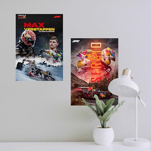 Image of CodersParadise Pack of 6 - F1 Formula One Aesthetic Wall Posters 8x12 inch A4 Size Included Glue dots Wall Decor Posters Wall Art For Bedroom, Living room, Office