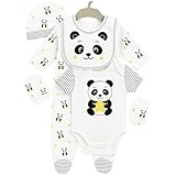 Ensemble de vêtements pour bébé : cet ensemble dispose de tenues parfaitement coordonnées adaptées pour les garçons et les filles disponibles en taille nouveau-né, 0 à 3 mois et 3 à 6 mois, ce qui en fait un choix de cadeau flexible et pratique.
