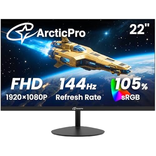 ArcticPro 22 Inch Gaming Monitor 144Hz, FHD Computer Monitor, 105% sRGB