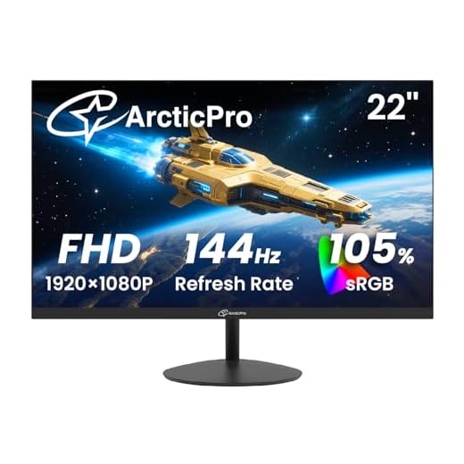 ArcticPro 22 Inch Gaming Monitor 144Hz, FHD Computer Monitor, 105% sRGB