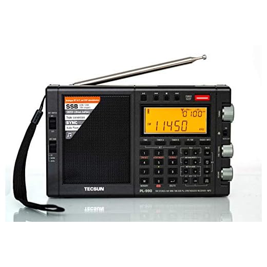 Tecsun PL990 Digital Worldband AM/FM Shortwave Longwave Radio with Single Side Band Reception & MP3 Player, Matte Black