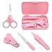 Econtal Set la Cura delle Unghie Bambini, 4-in-1 ROSA, Tagliaunghie, Forbici, Lima per Unghie, Pinzette per Naso, Manicure per Baby, Neonati, Bambini