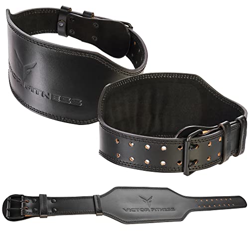 Victor Fitness 100% Top-Grain Leather Weightlifting Belt (M)