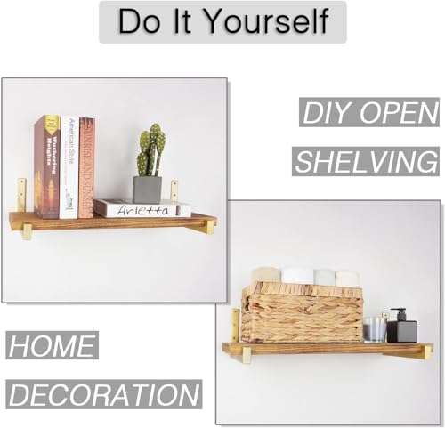 Ovov 6 Pack Heavy Duty Shelf Brackets Wall Mounted Industrial Farmhouse Floating Shelf Brackets With Lip  thumb #3