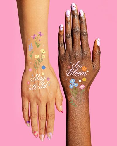 xo, Fetti Wildflower Garden Temporary Tattoos - 104 designs | Pastel Florals, Spring, Garden Party, Bridal Shower, Birthday Favors, Easter, Girly