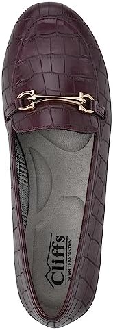 CLIFFS BY WHITE MOUNTAIN Women's Shoes Glowing Loafer Flat, Burgundy/Croco/Print, 7 M | Image 5
