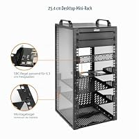 Tecmojo 10 Zoll 12HE 260mm Tief Desktop Mini Rack, Netzwerk-Schrank mit SBC-Einschub, Micro-HDMI-zu-HDMI-Adapterplatine und Blindabdeckung, für 10"-AV-, NAS- und Servergeräte, Schwarz – Ansicht 5
