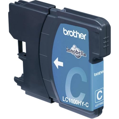 Brother LC-1100HYC Inkjet Cartridge, Cyan, Single Pack, High Yield, Includes 1 x Inkjet Cartridge, Brother Genuine Supplies