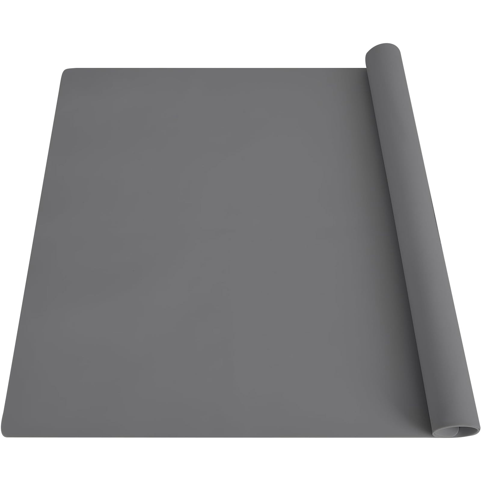 Extra Large Silicone Table Mat 23.6"x15.7", Waterproof Place Mats, Heat Resistant Mat for Kitchen Countertop Protector, Thick Placemat Washable Silicone Mats for Kitchen Counter Mat Table Mat, Grey