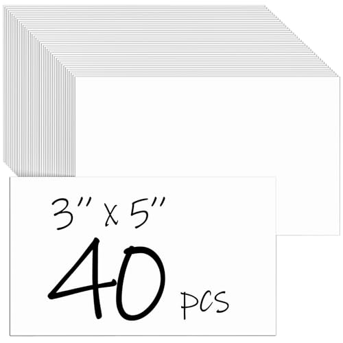 CreGear 40 Sheets White Cardstock 3x5 Cards, 80lb/230gsm Thick Paper Card Stock Blank Index Cards 3x5 Printer Paper Card Stock for Greeting Cards, Invitations, Postcards, DIY Cards