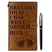 Muzuis Beer Gifts for Beer Lovers Leather Journal Notebook with Pen for Men Women Refillable Notebook, Sketchbook, Travel Diary