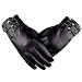 Produktbild Herren PU Lederhandschuhe Schwarz Touchscreen Handschuhe Treibende Handschuhe Winter warme Handschuhe Mit langen Wildlederfutter