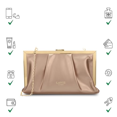 Image of Lavie Luxe Women's Pleatz25 Framed Clutch | Ladies purse | Gift For Women