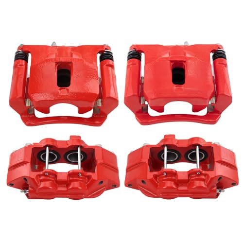 Image of TRQ Performance Front and Rear Brake Caliper Set Coated Brackets Compatible with 2015-2019 Chevrolet Colorado 2015-2019 GMC Canyon