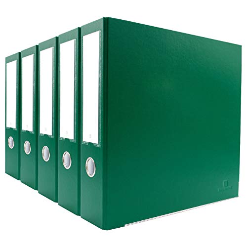 Bindertek 3-Ring 3-Inch Premium Linen Textured Binder 5-Pack, Evergreen (3EFPACK-EV)