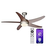 KLARSTEIN Bolero Ventilatore da Soffitto con Luce e Telecomando - 132cm, 6 Velocità, Modalit...