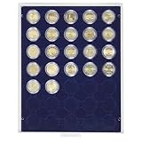 Die Münzeinlage ist mit einem hochwertigen, dunkelblauen Veloursflock überzogen.