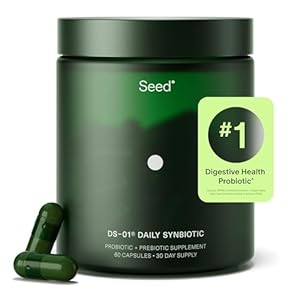 Seed DS-01 Daily Synbiotic – Prebiotic and Probiotic for Women & Men – Digestive Health, Gut Health, Immune Support, Bloating & Constipation Relief – Vegan & Shelf-Stable – 30-Day Starter (60ct)